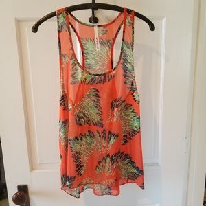 Sheer racerback tank top